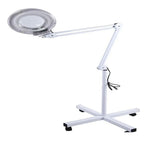 Loupe de table avec bras pivotant pliable 5X et lampe lumineuse pour le visage, le tatouage, les sourcils, les ongles et les soins de beauté, lumière blanche froide