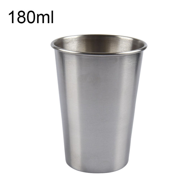 Gobelet à vin court en acier inoxydable simple paroi électropoli 180 ml (argent), 180 ml