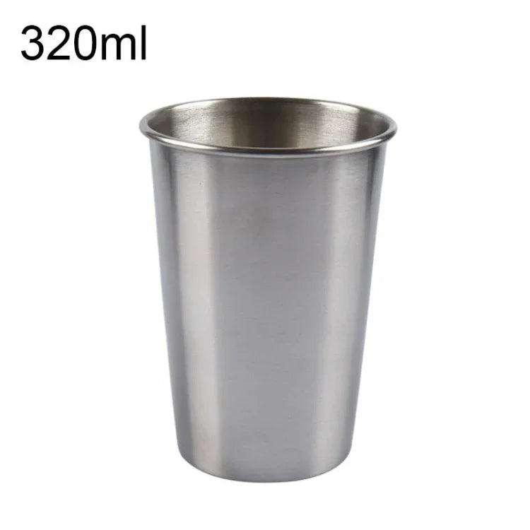 Tasse à vin simple paroi en acier inoxydable électropoli 320ml (Argent), 320ml