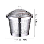 Filtre à thé en maille en acier inoxydable verrouillable pour épices, infuseur à boule de thé, grande taille : 8 x 8 cm, grande taille : 8 x 8 cm