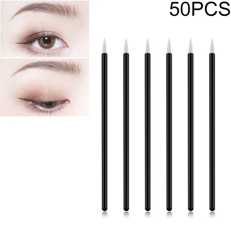 50 pinceaux eyeliner cosmétiques pour les yeux, outils de maquillage