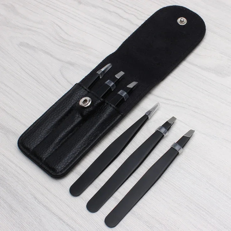Ciseaux à sourcils portables 3 en 1 en acier inoxydable