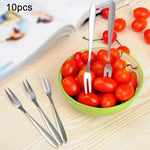 10 PIÈCES Fourchette à fruits en acier inoxydable Créative et écologique Petite fourchette à fruits, 10 PIÈCES Fourchette à fruits