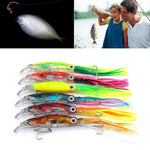 HENGJIA Leurre de pêche artificiel en forme de pieuvre, appât de pêche bionique avec hameçons, longueur : 14 cm, couleur aléatoire
