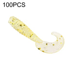 100 leurres de pêche artificiels en forme de têtards à longue queue à paillettes, longueur : 3,5 cm, forme de têtards à longue queue à paillettes