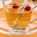 Paille filtrante en acier inoxydable pour feuilles de thé, infuseur à herbes, passoire à thé, cuillère à mélanger pour jus, café