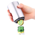 Ouvre-bouteille de bière magnétique automatique en acier inoxydable, ouvre-bouteille à pression pour cuisine, Taille : 8,5 x 5,2cm, Ouvre-bouteille magnétique