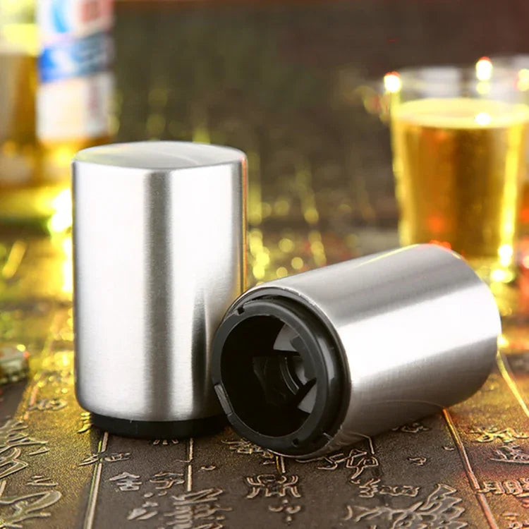 Ouvre-bouteille de bière magnétique automatique en acier inoxydable, ouvre-bouteille à pression pour cuisine, Taille : 8,5 x 5,2cm, Ouvre-bouteille magnétique