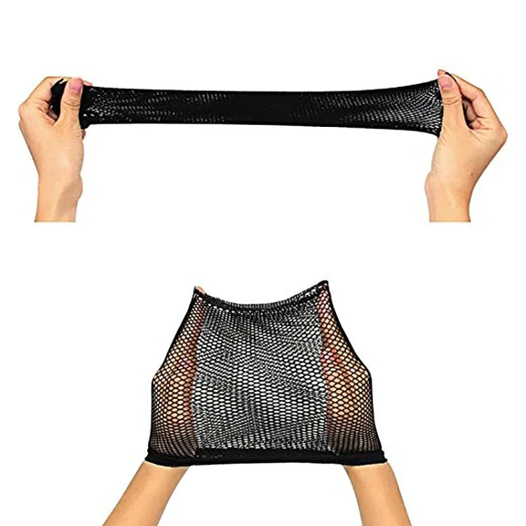 5 Pcs Chaussettes en Soie Élastique Filet à Cheveux Filet de Perruque Filet à Mailles, A, Couleur:Noir, A