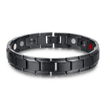 Bracelet magnétique de santé pour hommes, style européen et américain, en acier inoxydable et plaqué noir, taille : 12mm*22cm (noir)