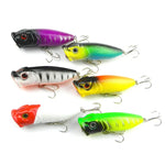HENGJIA Leurre de pêche artificiel en plastique Popper Bionic avec hameçons, longueur : 6,5 cm, livraison couleur aléatoire, longueur : 6,5 cm