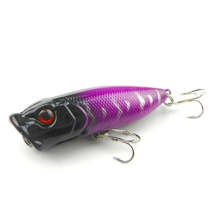 HENGJIA Leurre de pêche artificiel en plastique Popper Bionic avec hameçons, longueur : 6,5 cm, livraison couleur aléatoire, longueur : 6,5 cm