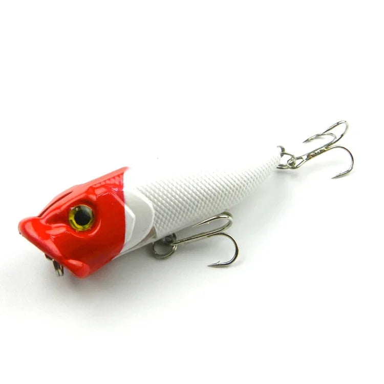 HENGJIA Leurre de pêche artificiel en plastique Popper Bionic avec hameçons, longueur : 6,5 cm, livraison couleur aléatoire, longueur : 6,5 cm