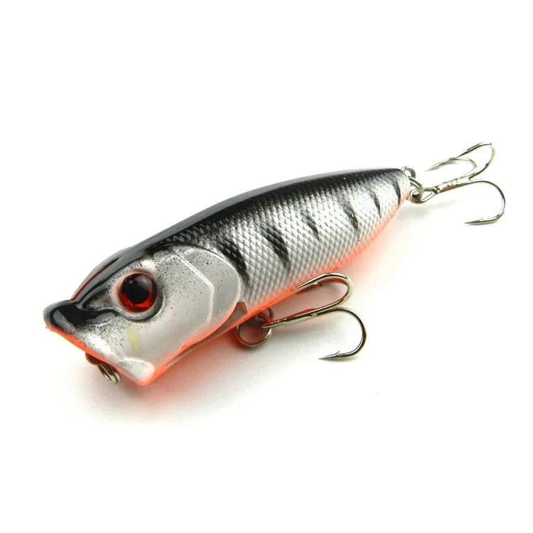 HENGJIA Leurre de pêche artificiel en plastique Popper Bionic avec hameçons, longueur : 6,5 cm, livraison couleur aléatoire, longueur : 6,5 cm