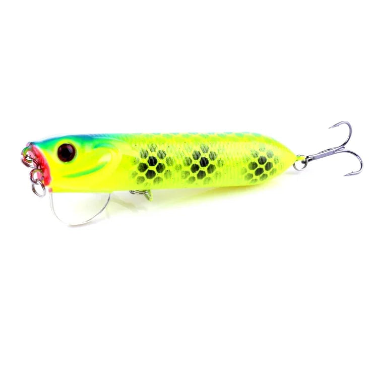 HENGJIA Leurre de pêche artificiel Popper Bionic avec hameçons, longueur : 9,5 cm, livraison couleur aléatoire, longueur : 9,5 cm