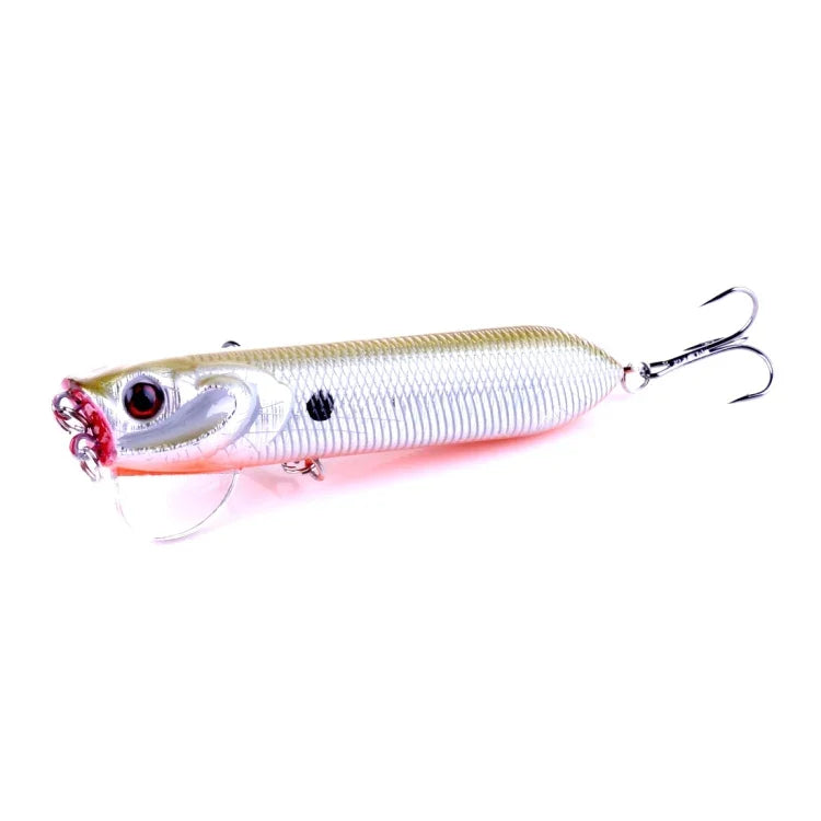 HENGJIA Leurre de pêche artificiel Popper Bionic avec hameçons, longueur : 9,5 cm, livraison couleur aléatoire, longueur : 9,5 cm