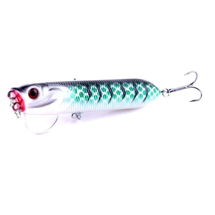 HENGJIA Leurre de pêche artificiel Popper Bionic avec hameçons, longueur : 9,5 cm, livraison couleur aléatoire, longueur : 9,5 cm