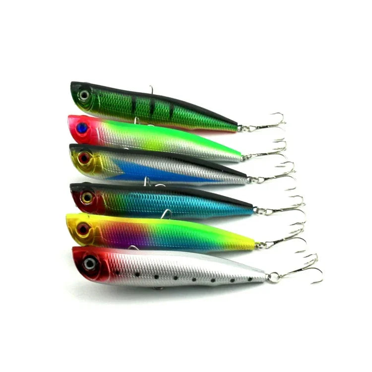 HENGJIA Leurre de pêche artificiel Popper Bionic avec hameçons, longueur : 10,5 cm, couleur aléatoire, longueur : 10,5 cm