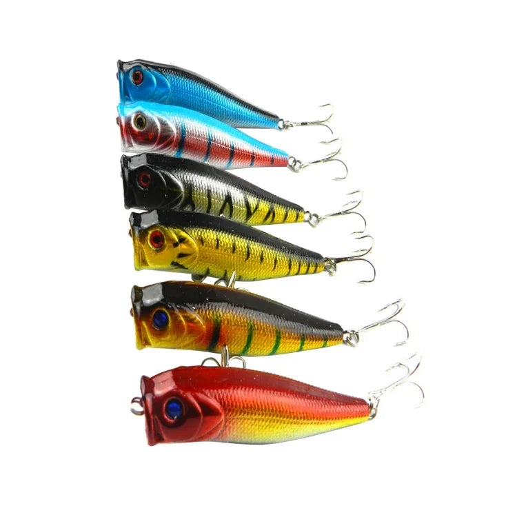 HENGJIA Leurre de Pêche Artificiel en Plastique, Popper Bionique avec Hameçons, Longueur : 9 cm, Livraison Couleur Aléatoire, Longueur : 9 cm