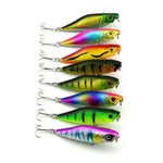HENGJIA Leurre de pêche artificiel Popper Appât de pêche bionique avec hameçons, Longueur: 7,5 cm, Livraison de couleur aléatoire, Longueur: 7,5 cm