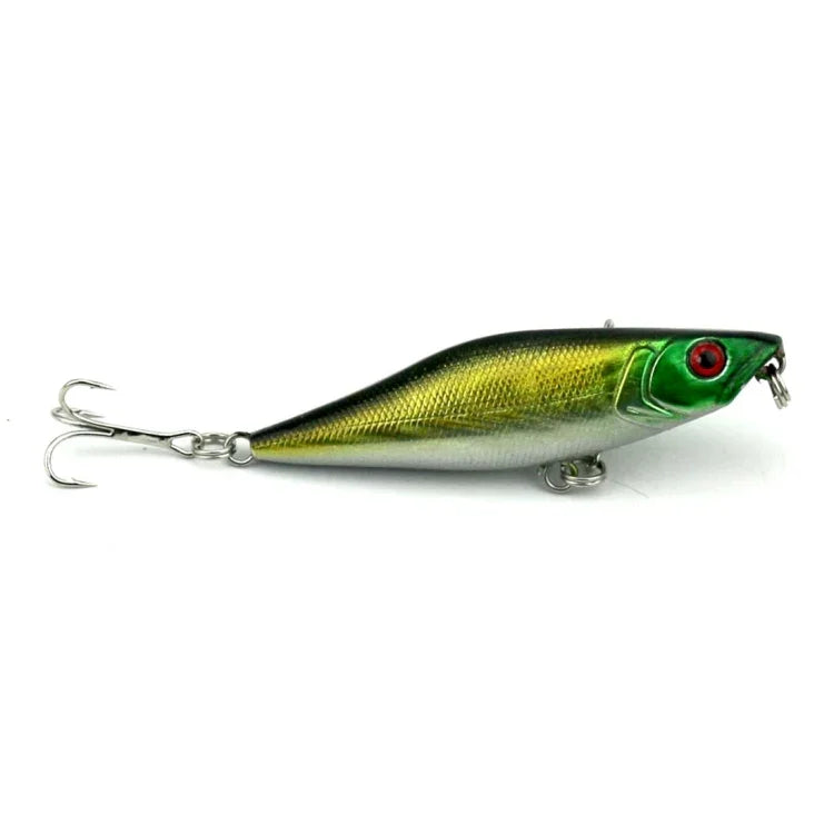 HENGJIA Leurre de pêche artificiel Popper Appât de pêche bionique avec hameçons, Longueur: 7,5 cm, Livraison de couleur aléatoire, Longueur: 7,5 cm