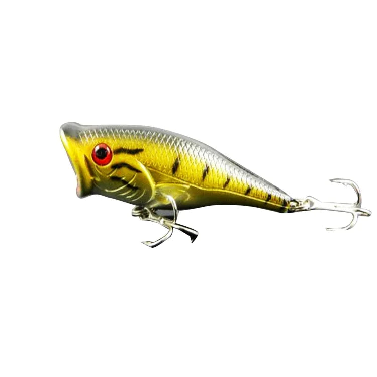 Leurre de pêche artificiel en plastique HENGJIA, leurre bionique Popper avec hameçons, longueur : 6,5 cm, livraison couleur aléatoire, longueur : 6,5 cm