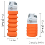 Bouteille de Sport Pliable en Silicone de Voyage 500 ml avec Bouilloire et Tasse Télescopique