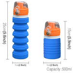 Bouteille de Sport Pliable en Silicone de Voyage 500 ml avec Bouilloire et Tasse Télescopique