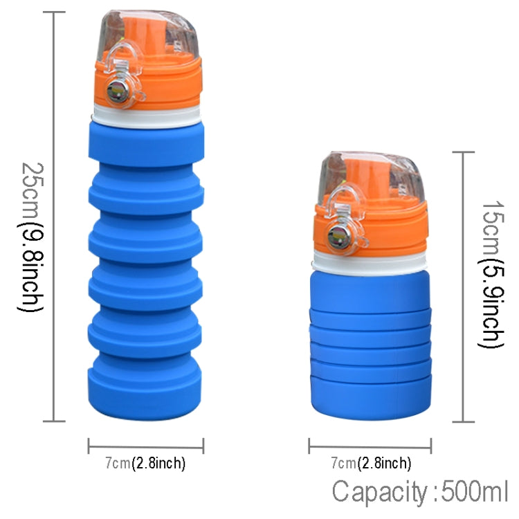 Bouteille de Sport Pliable en Silicone de Voyage 500 ml avec Bouilloire et Tasse Télescopique