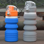 Bouteille de Sport Pliable en Silicone de Voyage 500 ml avec Bouilloire et Tasse Télescopique