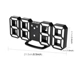 Grande horloge murale numérique multifonction 3D LED avec fonction snooze, affichage 12/24 heures pour maison, cuisine, bureau, DC 5V, certifiée CE, corps noir caractères verts, corps noir caractères bleus, corps noir caractères blancs
