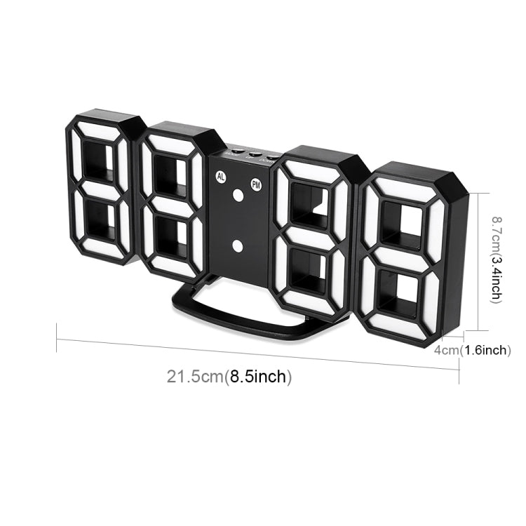 Grande horloge murale numérique multifonction 3D LED avec fonction snooze, affichage 12/24 heures pour maison, cuisine, bureau, DC 5V, certifiée CE, corps noir caractères verts, corps noir caractères bleus, corps noir caractères blancs