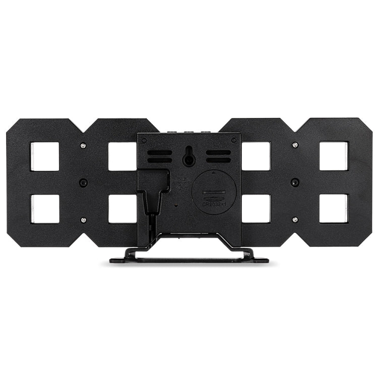 Grande horloge murale numérique multifonction 3D LED avec fonction snooze, affichage 12/24 heures pour maison, cuisine, bureau, DC 5V, certifiée CE, corps noir caractères verts, corps noir caractères bleus, corps noir caractères blancs