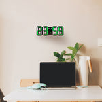 Grande horloge murale numérique multifonction 3D LED avec fonction snooze, affichage 12/24 heures pour maison, cuisine, bureau, DC 5V, certifiée CE, corps noir caractères verts, corps noir caractères bleus, corps noir caractères blancs