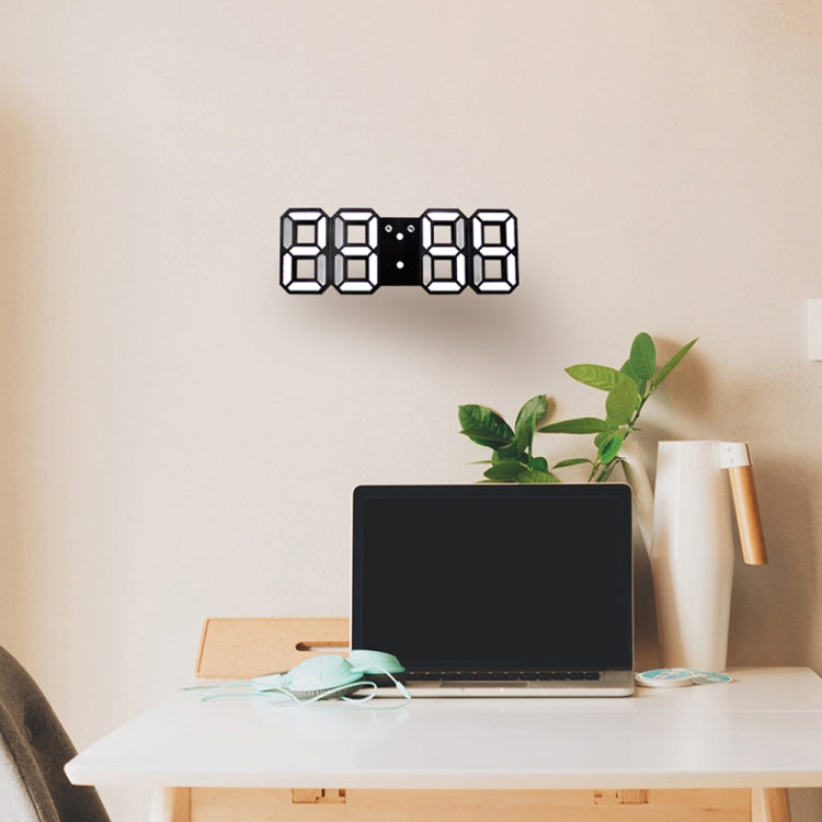 Grande horloge murale numérique multifonction 3D LED avec fonction snooze, affichage 12/24 heures pour maison, cuisine, bureau, DC 5V, certifiée CE, corps noir caractères verts, corps noir caractères bleus, corps noir caractères blancs