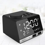 Horloge réveil enceinte Bluetooth K11, horloge musicale numérique créative avec affichage radio, double interface USB, support disque U / carte TF / FM / AUX, prise US, prise US(Noir), prise US(Blanc)