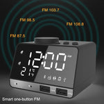 Horloge réveil enceinte Bluetooth K11, horloge musicale numérique créative avec affichage radio, double interface USB, support disque U / carte TF / FM / AUX, prise US, prise US(Noir), prise US(Blanc)