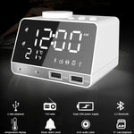 Horloge réveil enceinte Bluetooth K11, horloge musicale numérique créative avec affichage radio, double interface USB, support disque U / carte TF / FM / AUX, prise US, prise US(Noir), prise US(Blanc)