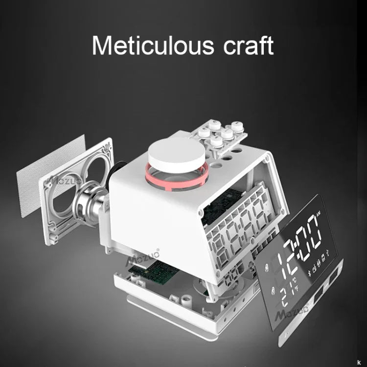 Horloge réveil enceinte Bluetooth K11, horloge musicale numérique créative avec affichage radio, double interface USB, support disque U / carte TF / FM / AUX, prise US, prise US(Noir), prise US(Blanc)