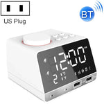 Horloge réveil enceinte Bluetooth K11, horloge musicale numérique créative avec affichage radio, double interface USB, support disque U / carte TF / FM / AUX, prise US, prise US(Noir), prise US(Blanc)