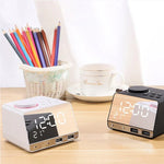 Horloge réveil enceinte Bluetooth K11, horloge musicale numérique créative avec affichage radio, double interface USB, support disque U / carte TF / FM / AUX, prise UK, prise UK(Noir), prise UK(Blanc)