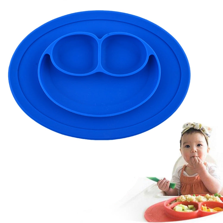 Set de table rond en silicone avec ventouse, assiette et bol intégrés Smile Style pour enfants