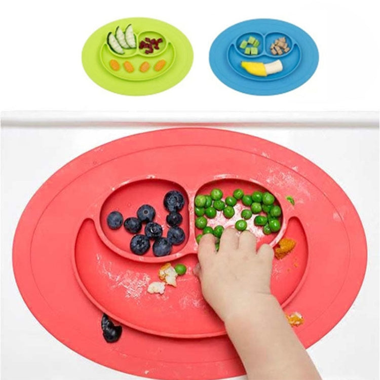 Set de table rond en silicone avec ventouse, assiette et bol intégrés Smile Style pour enfants