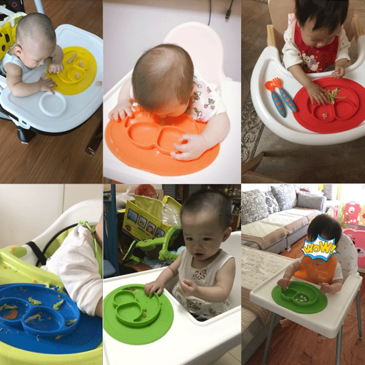 Set de table rond en silicone avec ventouse, assiette et bol intégrés Smile Style pour enfants