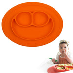Set de table rond en silicone avec ventouse, assiette et bol intégrés Smile Style pour enfants