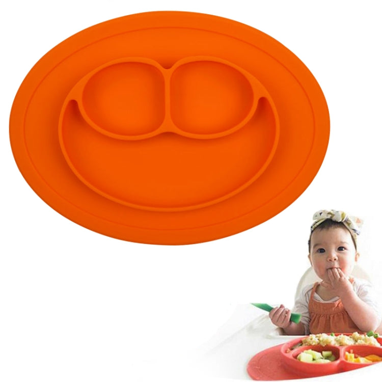 Set de table rond en silicone avec ventouse, assiette et bol intégrés Smile Style pour enfants