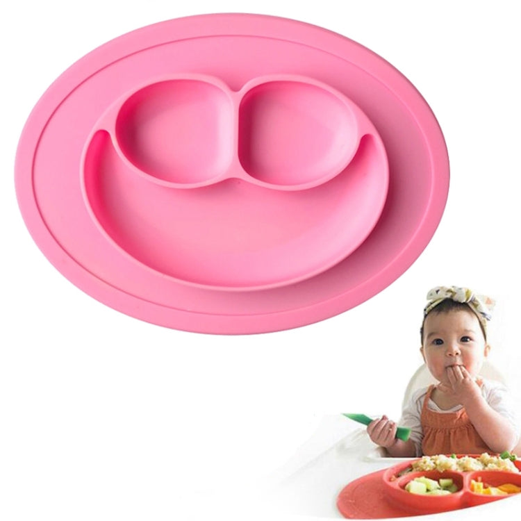 Set de table rond en silicone avec ventouse, assiette et bol intégrés Smile Style pour enfants