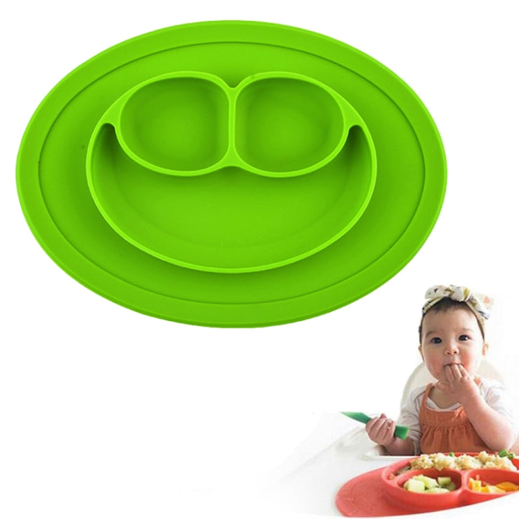 Set de table rond en silicone avec ventouse, assiette et bol intégrés Smile Style pour enfants