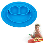 Set de table rond en silicone avec ventouse, assiette et bol intégrés Smile Style pour enfants