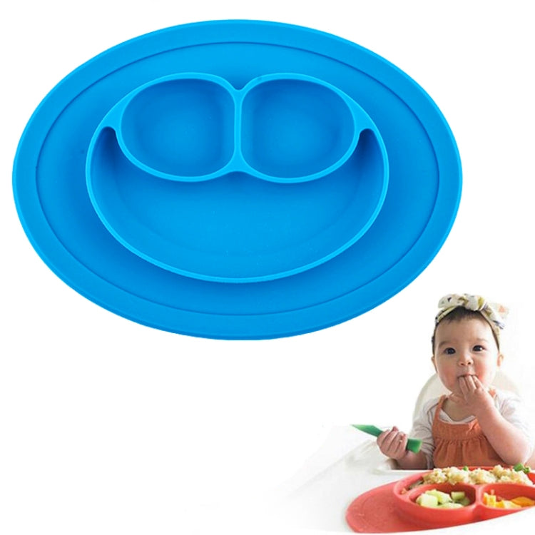 Set de table rond en silicone avec ventouse, assiette et bol intégrés Smile Style pour enfants